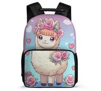 TPISLI Kids and Teens Kawaii Alpaca Bookbag Ages 6-10 Animal Llama Backpack for Students Junior School, Adjustable Straps Sturdy Handle Back to School Gift