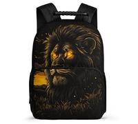 TPISLI Kids and Teens Lion Illustration Rucksack for School Animal Design Backpack School Years 2-5 Year 3-6, Adjustable Straps Sturdy Handle Travel Daily Use