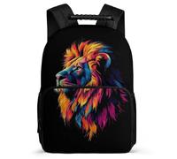 TPISLI Kids and Teens Lion Motif Backpack 6-11 Years Animal Lion Backpack for Girls Boys School Years 1-4, 1680D Fabric Soft Felt Details Birthday Gift