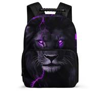 TPISLI Kids and Teens Lion Motif School Backpack 6-11 Years Animal Illustration Daypack for Boys Girls Primary School, Sturdy Handle Durable Travel Daily Use
