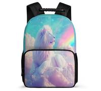 TPISLI Kids and Teens Lion Pattern Rucksack Year 3-6 Animal Motif Rucksack for Kids School Years 1-4, Adjustable Straps 1680D Fabric Back to School Gift