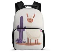 TPISLI Kids and Teens Llama Illustration Backpack Age 5-10 Animal Design Backpack for Kids and Teens Year 3-6, Adjustable Straps Sturdy Handle Outdoor Day Trips