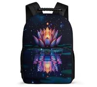 TPISLI Kids and Teens Lotus Flowers School Backpack Age 7-12 Plant Print Daypack for Children Junior School, Soft Felt Details Durable Outdoor Day Trips