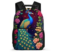 TPISLI Kids and Teens Peacock Rucksack for School Animal School Bag Ages 6-10 Primary Classes, Adjustable Straps Side Pockets Daily Essentials