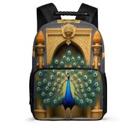 TPISLI Kids and Teens Peacock School Backpack Ages 6-10 Animal Theme Daypack for Children Junior School, Lightweight Side Pockets Outdoor Day Trips