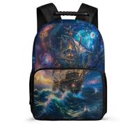 TPISLI Kids and Teens Sailing Ship School Backpack for School Sailboat Backpack Age 7-12 Primary Classes, Durable Adjustable Straps Outdoor Day Trips