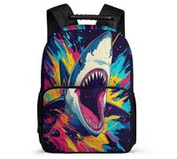 TPISLI Kids and Teens Shark Bookbag for School Ocean Creature Rucksack 7-11 Year Olds Junior School, Soft Felt Details Padded Back Outdoor Day Trips