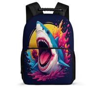 TPISLI Kids and Teens Shark Motif School Backpack for School Ocean Creature Backpack Age 7-12 Primary Classes, Durable Adjustable Straps Outdoor Day Trips