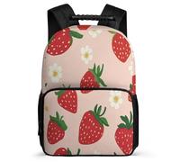 TPISLI Kids and Teens Strawberry Motif School Backpack for School Fruit Print Backpack Age 7-12 Primary Classes, Durable Adjustable Straps Outdoor Day Trips
