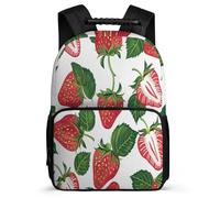 TPISLI Kids and Teens Strawberry Pattern Daypack for School Fruits Rucksack Ages 6-10 Junior School, Adjustable Straps Soft Felt Details Daily Essentials
