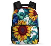 TPISLI Kids and Teens Sunflower Motif School Bag 7-11 Year Olds Plant Print Rucksack for Students Primary School, Adjustable Straps Lightweight Travel Daily Use