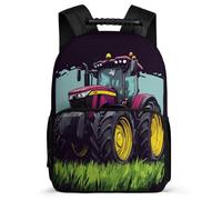 TPISLI Kids and Teens Tractor Bookbag Primary Age 6-11 Car Pattern School Bag for Boys Primary Classes, 1680D Fabric Adjustable Straps Back to School Gift