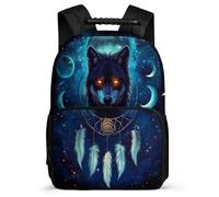 TPISLI Kids and Teens Wolf Backpack for School Animal Wolves Bookbag Primary Age 6-11 School Years 1-4, Sturdy Handle Padded Back Outdoor Day Trips