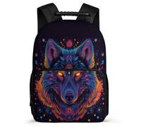 TPISLI Kids and Teens Wolf Design School Bag 7-11 Year Olds Animal Wolves Rucksack for Students Primary School, Adjustable Straps Lightweight Travel Daily Use
