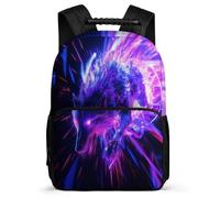 TPISLI Kids and Teens Wolf Motif Rucksack Primary Age 6-11 Animal Wolves Daypack for Students Primary Classes, Padded Back 1680D Fabric Back to School Gift