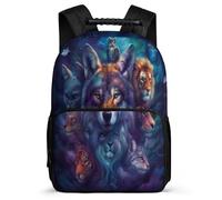 TPISLI Kids and Teens Wolves Tiger Backpack 8-12 Years Animal Wolf Backpack for Students Primary Classes, Soft Felt Details 1680D Fabric Travel Daily Use