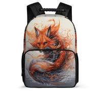 TPISLI Kids Backpack Boys Age 9-15 Fox Red Schoolbag with Animal Theme Back Pack Girls Teens 8-13 Years Old,Lightweight Bookbag for Children