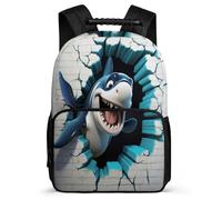TPISLI Kids Backpack Boys Age 9-15 Killer Whale Schoolbag with 3D Theme Back Pack Girls Teens 8-13 Years Old,Lightweight Bookbag for Children