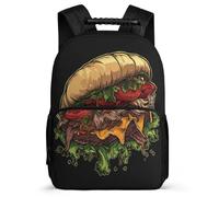 TPISLI Kids Backpack Burger Print Bagpack for Boys Girls Primary Schoolbag Food Pattern School Bag Travel Bookbags Junior Student Bookbag