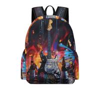 TPISLI Kids Backpack for Girls 8-16 Years Guitar School Bags for Boys Primary School Years 2-6, Childrens Rucksack with Singer Music Lover, Fits A4 Folder
