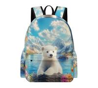 TPISLI Kids Backpack for Primary Boys Kawaii Polar Bear School Bookbag Boys Girls Animal Print School Bags Personalized Children Kindergarten Daypack