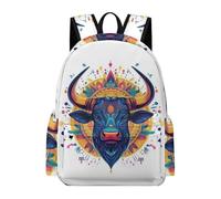 TPISLI Kids Backpack for School Animal Bull Motif Bookbag Boys Girls Cattle Schoolbags Personalized Children Primary Secondary School Daypack