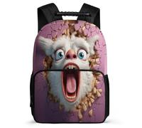 TPISLI Kids Backpack Nylon Felt Bag Alpaca Pattern Primary School Girls Backpack with Animal Cracker 3D Bookbag for Boys with Front Pocket