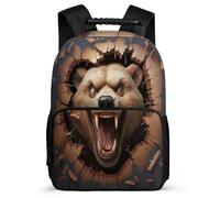 TPISLI Kids Backpack Nylon Felt Bag Bear Primary School Girls Backpack with 3D Animal Theme Bookbag for Boys with Front Pocket