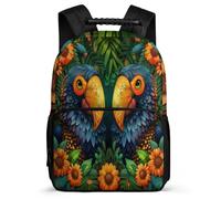 TPISLI Kids Backpack Nylon Felt Bag Bird Print Primary School Girls Backpack with Bookbag for Boys with Front Pocket