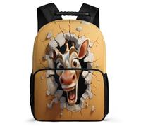 TPISLI Kids Backpack Nylon Felt Bag Giraffe Primary School Girls Backpack with 3D Animal Cracker Bookbag for Boys with Front Pocket