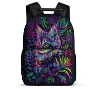 TPISLI Kids Backpack Nylon Felt Bag Kitten Primary School Girls Backpack with Animal Cat Bookbag for Boys with Front Pocket