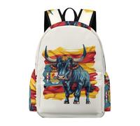 TPISLI Kids Backpack with Spanish Bullfighting,Large Boys Animal Bull School Bag for Primary School Elementary,Lightweight Book Bag for Sports And Travel
