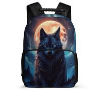 TPISLI Kids Bookbag Wolf Back Pack for Primary School Boys Bookbag Animal Wolve Rucksack Children Girl Backpack Felt Lightweight School Bag for Youth Kids