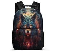 TPISLI Kids Bookbag Wolf Back Pack for Primary School Boys Bookbag Animal Wolve Rucksack Children Girl Backpack Felt Lightweight School Bag for Youth Kids