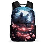 TPISLI Kids Bookbag Wolve Back Pack for Primary School Boys Bookbag Animal Wolf Rucksack Children Girl Backpack Felt Lightweight School Bag for Youth Kids