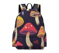 TPISLI Kids Boys School Backpack Colourful Mushroom Book Bag for Middle/Elementary Students, Daypack Plant Theme Rucksack for Travel Camping Hiking