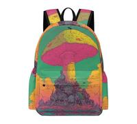 TPISLI Kids Boys School Backpack Mushroom Motif Book Bag for Middle/Elementary Students, Daypack Plant Theme Rucksack for Travel Camping Hiking