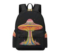 TPISLI Kids Boys School Backpack Starry Sky UFO Book Bag for Middle/Elementary Students, Daypack Spaceship Rucksack for Travel Camping Hiking
