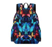 TPISLI Kids Butterflies Backpack School Bag Butterfly Design Boys Girls Ages 11-16 Daypack for Secondary Students, Practical 15.6 Inch Laptop Backpack for Study Days and Travel