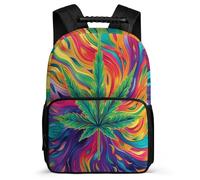 TPISLI Kids Cannabis Leaves Backpack 8-12 Years, Children Kids Plant Print School Bag, Lightweight Rucksack, 1680D Fabric, Primary Classes, Daily Essentials