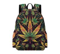 TPISLI Kids Cannabis Leaves Backpack Boys Girls for 9-15 Year Olds Cool Durable Plant Print Back pack for Spring Outing Travel School Season Gift, 14 Inch Laptop Backpack
