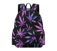 TPISLI Kids Cannabis Leaves Bookbag Boys Girls Age 7-12 Cool Durable Plant Print Backpack for Classroom Travel New Term Gift, 14 Inch Laptop School Bag Outdoor Activity