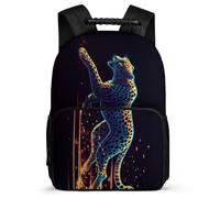 TPISLI Kids Cheetah Backpack 6-11 Years, Girls Boys Animal Leopard School Bag, Lightweight Rucksack, Side Pockets, Padded Back, Travel Daily Use