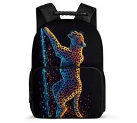 TPISLI Kids Cheetah Motif School Bag 7-11 Year Olds Animal Pattern Backpack for Kids and Teens Year 3-6, Adjustable Straps Soft Felt Details Daily Essentials