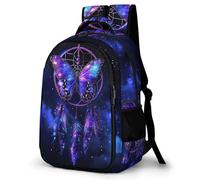 TPISLI Kids Children School Backpack 16 Inch Butterfly Bookbags Casual Travel Rucksack Boys Girls Large Capacity Feathers Daypack