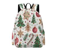 TPISLI Kids Christmas Tree Motif Backpack for School, Large Christmas Theme Rucksack, Lightweight Casual School Bag for Vacation Travel, Backpack Girls Boys