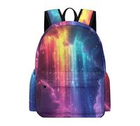 TPISLI Kids Colourful Starry Sky Daypack Boys Girls 8-14 Years 14 Inch Laptop School Bag, Everyday Durable Rainbow Backpack for Daily Travel New Term Gift Outdoor Activity