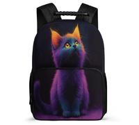 TPISLI Kids Cute Cat Design School Bag for 5 to 10 Years, Kitten Print Backpack for Girls Boys, Durable Rucksack, Soft Felt Details, Short Trips, Everyday Use