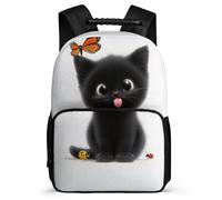 TPISLI Kids Cute Kitten School Backpack Primary Age 6-11 Funny Cat Rucksack for Students Primary School, Adjustable Straps Padded Back Daily Essentials