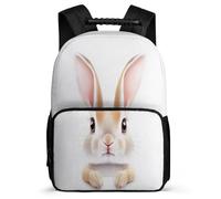 TPISLI Kids Cute Rabbit Backpack Ages 6-10, Girls Boys Animal Bunny School Bag, Lightweight Rucksack, 1680D Fabric, Primary Classes, Daily Essentials